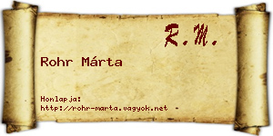 Rohr Márta névjegykártya