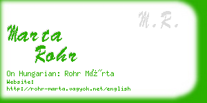 marta rohr business card